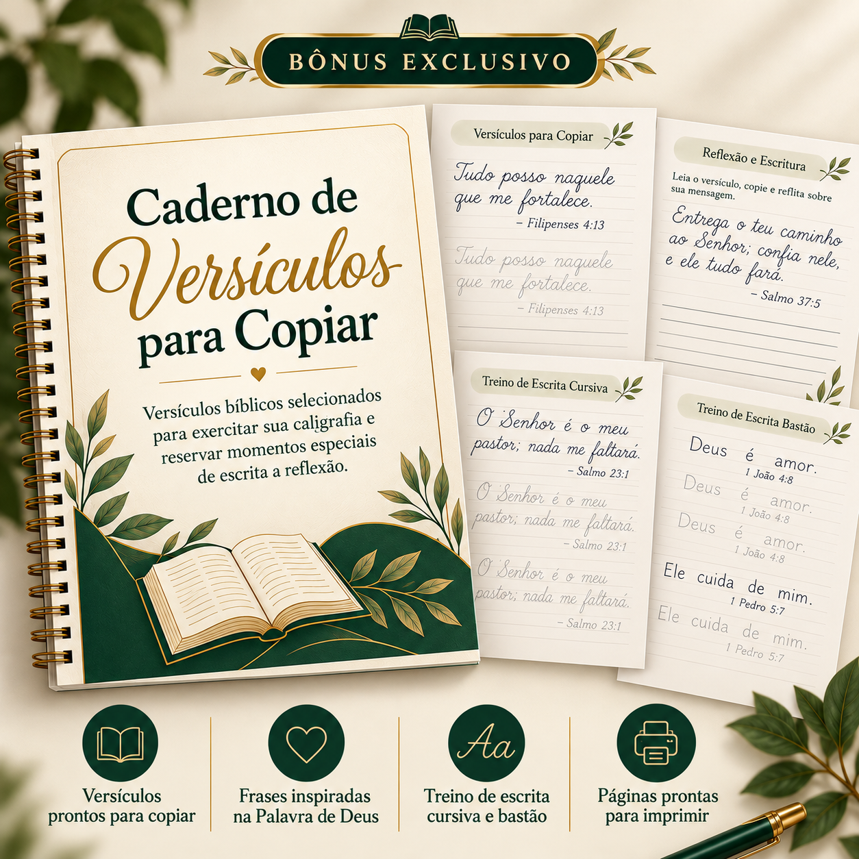 Caderno de Versículos para Copiar