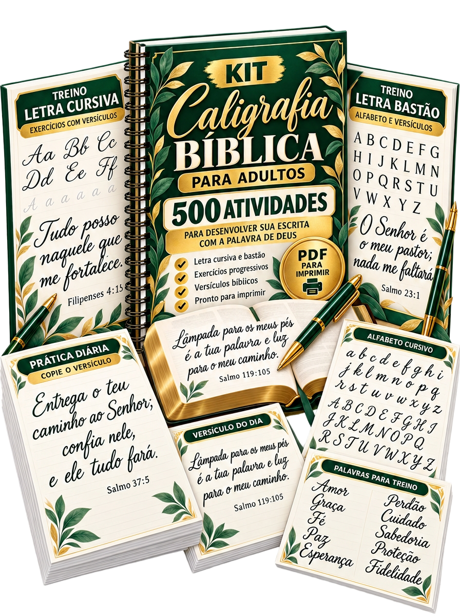 Kit Caligrafia Bíblica para Adultos